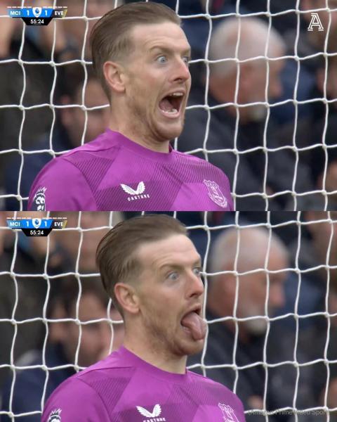 Пикфорд корчил рожи и высовывал язык перед пенальти Холанда. Вратарь «Эвертона» отбил удар форварда «Сити»